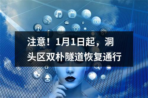 注意！1月1日起，洞头区双朴隧道恢复通行