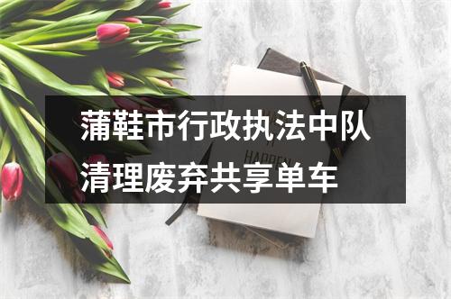 蒲鞋市行政执法中队清理废弃共享单车