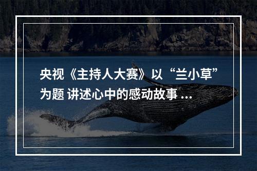央视《主持人大赛》以“兰小草”为题 讲述心中的感动故事 诠释道德的力量