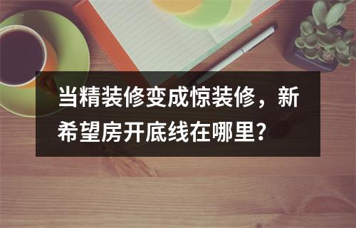 当精装修变成惊装修，新希望房开底线在哪里？
