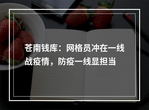 苍南钱库：网格员冲在一线战疫情，防疫一线显担当