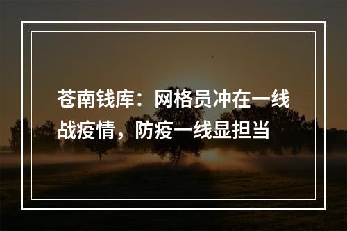 苍南钱库：网格员冲在一线战疫情，防疫一线显担当