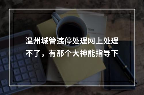 温州城管违停处理网上处理不了，有那个大神能指导下
