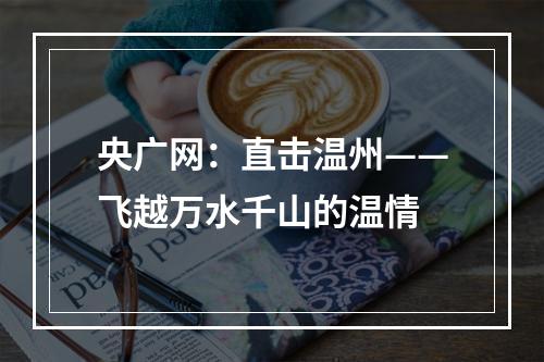 央广网：直击温州——飞越万水千山的温情