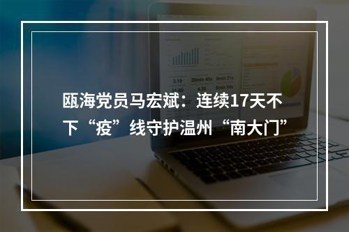 瓯海党员马宏斌：连续17天不下“疫”线守护温州“南大门”