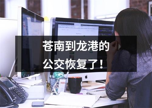 苍南到龙港的公交恢复了！