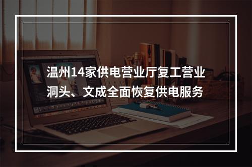 温州14家供电营业厅复工营业洞头、文成全面恢复供电服务