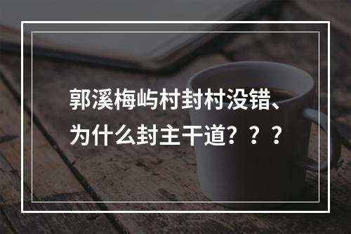 郭溪梅屿村封村没错、为什么封主干道？？？