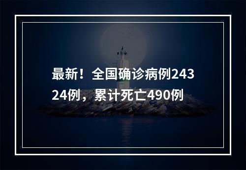 最新！全国确诊病例24324例，累计死亡490例