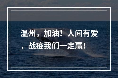 温州，加油！人间有爱，战疫我们一定赢！