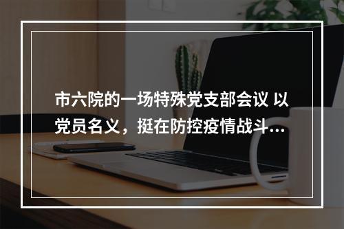 市六院的一场特殊党支部会议 以党员名义，挺在防控疫情战斗最前线