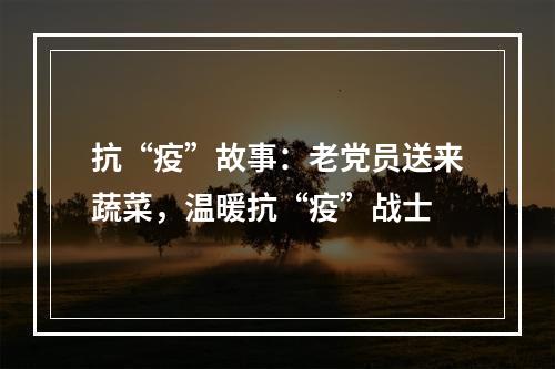 抗“疫”故事：老党员送来蔬菜，温暖抗“疫”战士