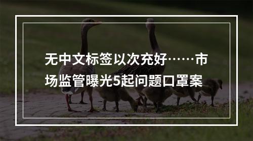 无中文标签以次充好……市场监管曝光5起问题口罩案