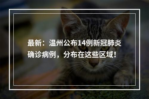 最新：温州公布14例新冠肺炎确诊病例，分布在这些区域！