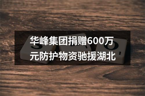 华峰集团捐赠600万元防护物资驰援湖北