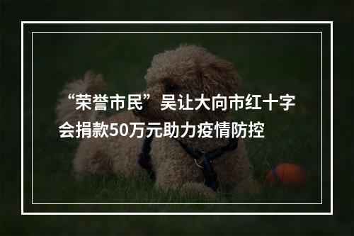 “荣誉市民”吴让大向市红十字会捐款50万元助力疫情防控