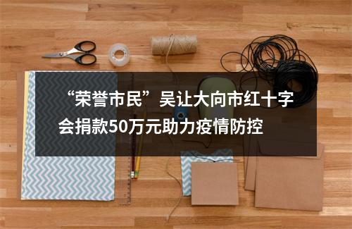 “荣誉市民”吴让大向市红十字会捐款50万元助力疫情防控