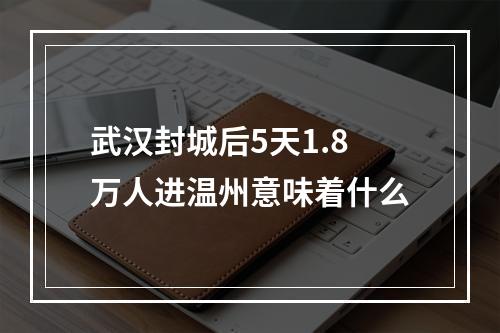 武汉封城后5天1.8万人进温州意味着什么