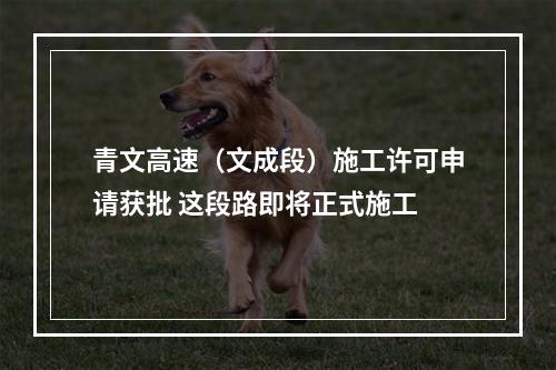 青文高速（文成段）施工许可申请获批 这段路即将正式施工