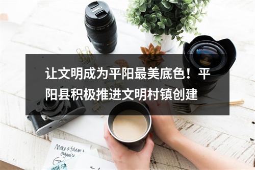 让文明成为平阳最美底色！平阳县积极推进文明村镇创建