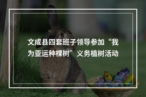 文成县四套班子领导参加“我为亚运种棵树”义务植树活动
