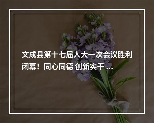 文成县第十七届人大一次会议胜利闭幕！同心同德 创新实干 以优异成绩迎接党的二十大胜利召开