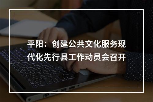 平阳：创建公共文化服务现代化先行县工作动员会召开