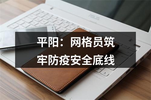 平阳：网格员筑牢防疫安全底线
