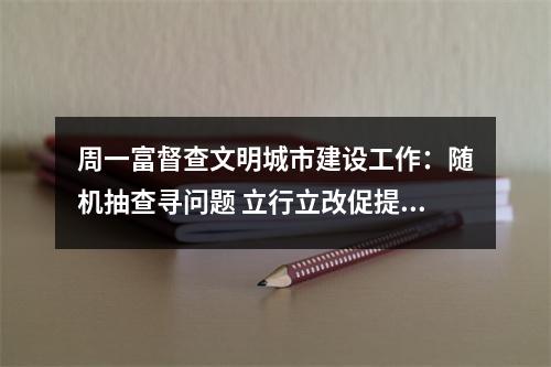 周一富督查文明城市建设工作：随机抽查寻问题 立行立改促提升