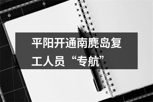 平阳开通南麂岛复工人员“专航”