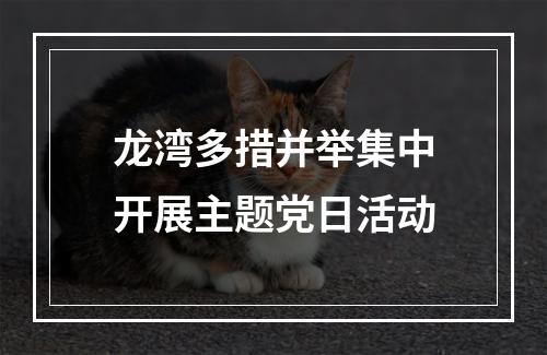 龙湾多措并举集中开展主题党日活动