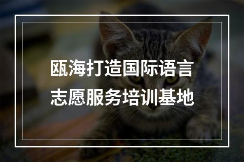 瓯海打造国际语言志愿服务培训基地