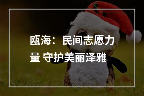 瓯海：民间志愿力量 守护美丽泽雅