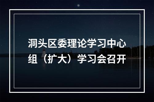 洞头区委理论学习中心组（扩大）学习会召开