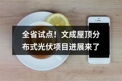 全省试点！文成屋顶分布式光伏项目进展来了