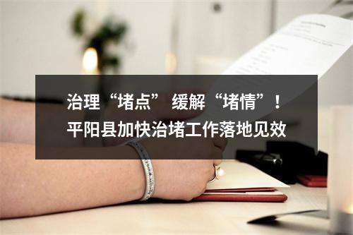 治理“堵点” 缓解“堵情”！平阳县加快治堵工作落地见效