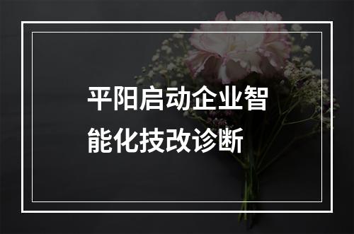 平阳启动企业智能化技改诊断