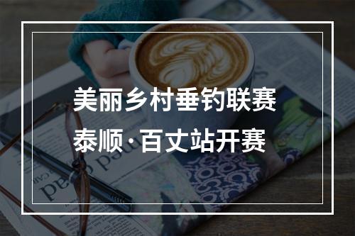 美丽乡村垂钓联赛 泰顺·百丈站开赛