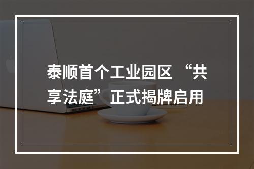 泰顺首个工业园区 “共享法庭”正式揭牌启用