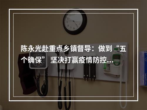 陈永光赴重点乡镇督导：做到“五个确保” 坚决打赢疫情防控阻击战
