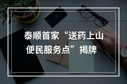 泰顺首家“送药上山 便民服务点”揭牌