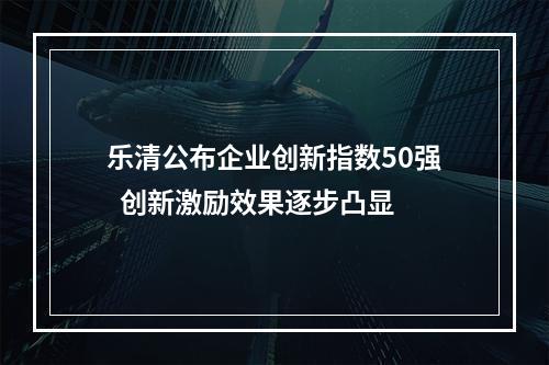 乐清公布企业创新指数50强  创新激励效果逐步凸显