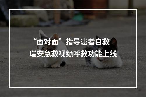“面对面”指导患者自救  瑞安急救视频呼救功能上线