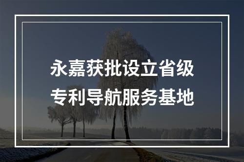 永嘉获批设立省级专利导航服务基地