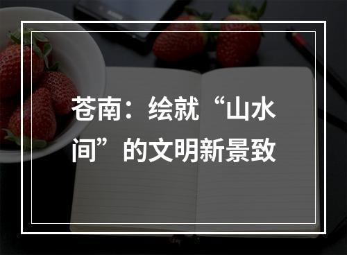 苍南：绘就“山水间”的文明新景致