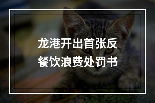 龙港开出首张反餐饮浪费处罚书