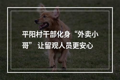 平阳村干部化身“外卖小哥” 让留观人员更安心