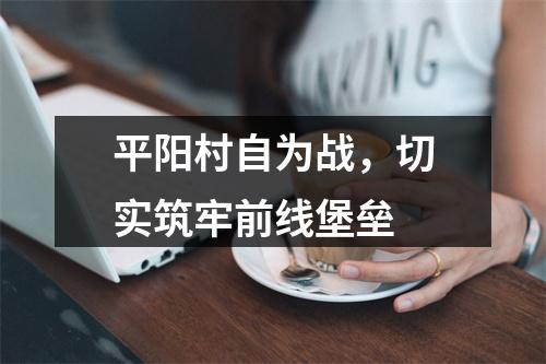 平阳村自为战，切实筑牢前线堡垒