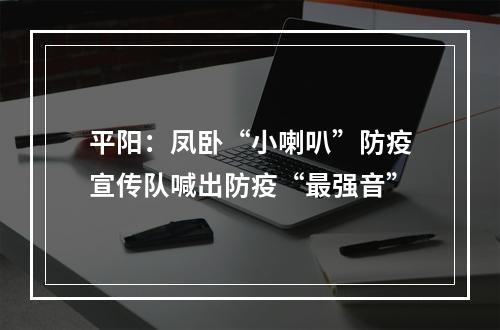 平阳：凤卧“小喇叭”防疫宣传队喊出防疫“最强音”