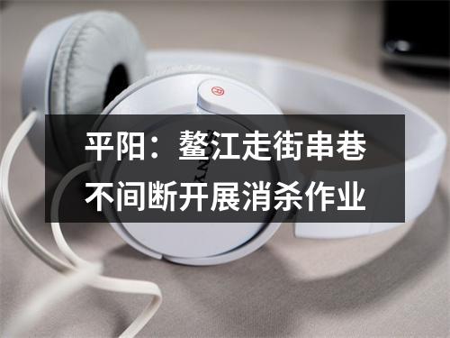 平阳：鳌江走街串巷不间断开展消杀作业